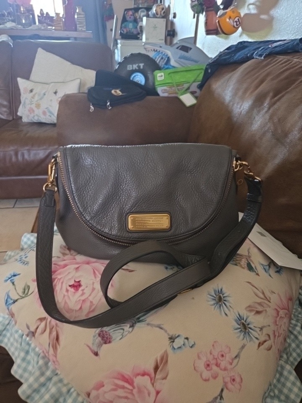 Marc by Marc Jacobs Classic Gray Leather Crossbody Bag